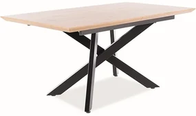 Rozkladací jedálenský stôl 160-220 cm Carlos (dub + čierna) (pre 8 a viac osôb). Vlastná spoľahlivá doprava až k Vám domov. 1050005