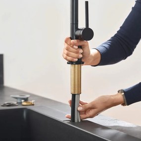 Hansgrohe Talis M54, kuchynská páková batéria U 220, 1jet, matná čierna, HAN-72806670