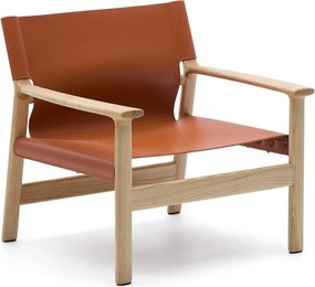 Koňakovohnedé kožené kreslo Jan – Kave Home