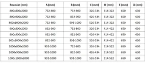 Mexen Lunar, L pravý výklopný päťuholníkový sprchový kút 80 x 100 cm, 8mm číre sklo, chrómový profil, 831L-080P-100L-01-00-P