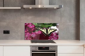 Nástenný panel  kvety motýľ 100x50 cm