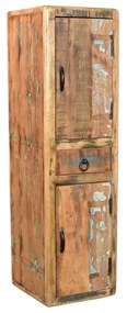 furniture-nabytek.cz - Masívna kúpeľňová skrinka Kalkata z recyklovaného dreva, lakovaná, viacfarebná – 35×35×125 cm
