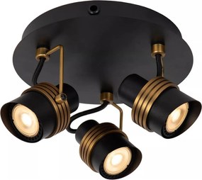 Lucide 34944/13/30 - Bodové svietidlo TUNDRAN 3xGU10/5W/230V čierna