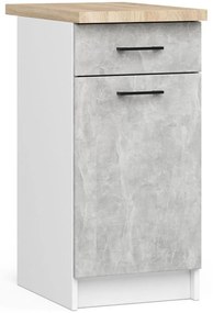 Kuchynská zostava 240 cm Ozara II C (biela + betón). Akcia -20%. Vlastná spoľahlivá doprava až k Vám domov. 1128872