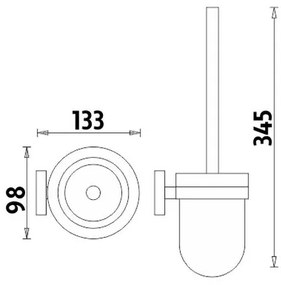 NIMCO UN 13094WN-26 - Nástenná WC štetka UNIX matné sklo/lesklý chróm
