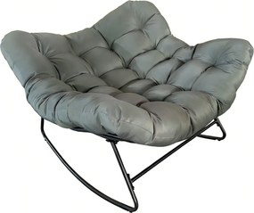 Hojdacie kreslo BestBerg BBRS-95BG / ratan / sivá