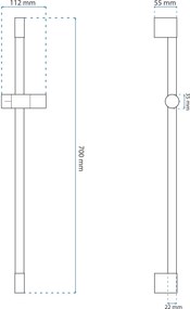 Tutumi Rea príslušenstvo, sprchový stĺp s držiakom ručnej sprchy 70cm, 322215A, zlatá, REA-P5981