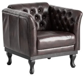 furniture-nabytek.cz - Masívne kreslo Chesterfield Dover z pravej kože, hnedé