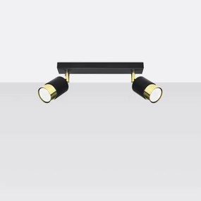 Sollux SL.1070 - Bodové svietidlo NERO 2xGU10/40W/230V čierna/zlatá