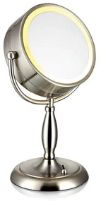 Stolová zrkadlo s osvetlením v striebornej farbe Markslöjd Face, ø 16,2 cm