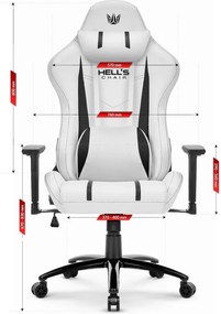 Herná ergonomická stolička HC-1013 – biele kancelárske kreslo s 3D podrúčkami