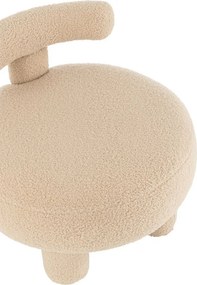 Béžová okrúhla stolička s opierkou Teddy Bouclé Beige - Ø 52*49 cm