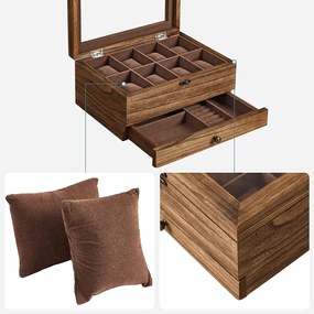 Box na hodinky Livia, 27x13x20 cm, hnedá