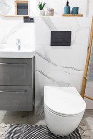 Laveo Desna, závesná WC misa Rimless 485x370x320 mm + toaletné sedadlo, biela lesklá, LAV-VMD_600S