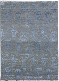 Diamond Carpets koberce Ručne viazaný kusový koberec Diamond DC-EKT 10 Silver / blue - 365x457 cm