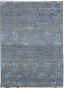Ručne viazaný kusový koberec Diamond DC-EKT 10 Silver / blue, 365x550, modrá, chodba / predsieň, Diamond Carpets India
