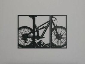 drevko 3-dielny obraz Bicykel Rozmer obrazu: 44 x 65,5 cm, Farba dekorácie: Čierna