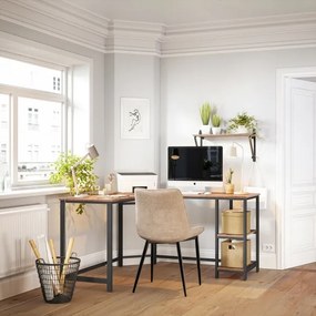 Rohový písací stôl SOLEA hnedá/čierna