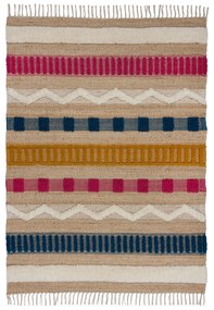 Kusový koberec Jubilant Medina Jute Natural/Multi, 120x170, viacfarebná, obývacia izba, Flair Rugs