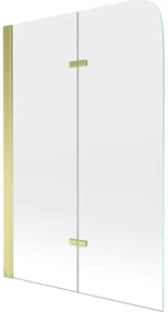 Mexen FELIX, vaňová zástena, 2-krídlová, 100 x 140 cm, zlatá-transparentná, 890-100-002-50-00