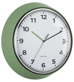 Karlsson 6006GR dizajnové nástenné hodiny zelená,pr. 34 cm
