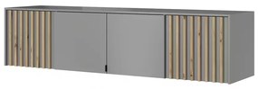 Nástavec na skříň Nelly 206 cm šedý/dub artisan