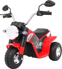 Ramiz Detský batériový motocykel MiniBike červený + zvuky + LED svetlá + ekokoža