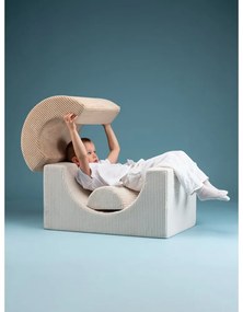 Krémovobiele menčestrové penové ihrisko 75x49x37 cm Rainbow Montessori – Wigiwama