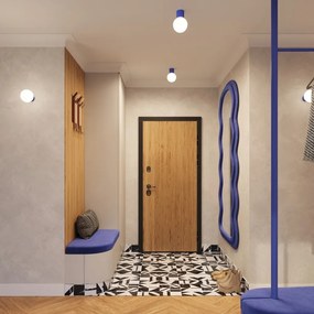 Modré stropné svietidlo so skleneným tienidlom ø 12 cm Orbital – Sollux