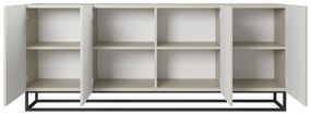 Komoda Asha 200 cm na čiernom kovovom ráme - kašmírová