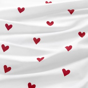 Goldea bavlnená obliečka na vankúš - červené srdiečka na bielom 45 x 45 cm