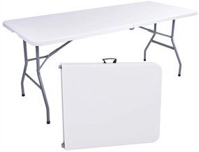 Cateringový stôl FETA, rozkladací do kufra, 180 cm, biely