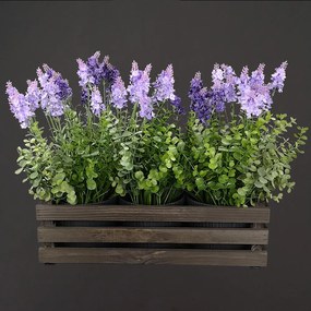 AMADEA Drevený obal s kvetináči - tmavý, 47x17x15cm Český výrobok