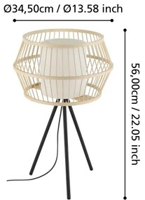 Eglo 390235 - Stolná lampa MONTERROSO 1xE27/40W/230V bambus