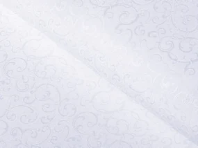 Biante Dekoračný záves TF-078 Ornamenty - studená biela 150x260 cm