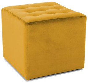 Horčicový taburet LORI VELVET
