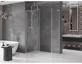 Mexen Velar, sprchový kút s posuvnými dverami 130 x 75 cm, 8mm číre sklo, brúsená oceľ, 871-130-075-01-97