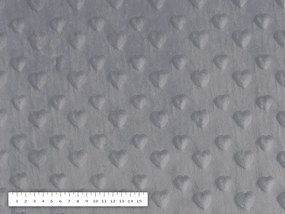 Biante Detská obliečka na vankúš Minky 3D srdiečka MKS-005 Tmavo sivá 40 x 40 cm