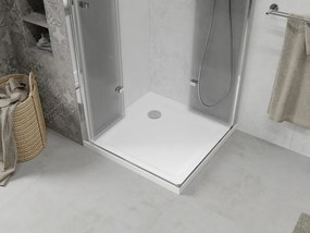 Mexen Lima Duo skladací sprchový kút 90 x 90 cm, transparentný, chróm + sprchová vanička Flat - 856-090-090-01-02-4010
