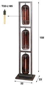 Stojaca lampa 78-37 3L Tower Smoked Glass