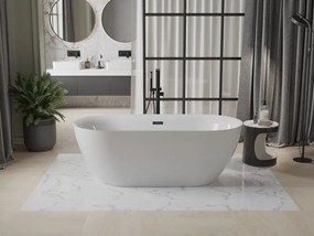 Mexen Roxy, voľne stojaca vaňa 170 x 80 cm, biela, čierny matný prepad, 51201708000-70