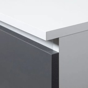 Komoda K160 6SZ CLP biela / sivá