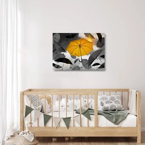 Sklenený obraz žltého dáždnika (70x50 cm)