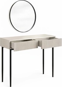 Toaletný stolík Nicole so zrkadlom 60 cm - kašmírová / čierna