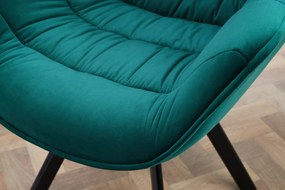 Stolička The Dutch Comfort zamatová smaragdovo zelená lakťová opierka