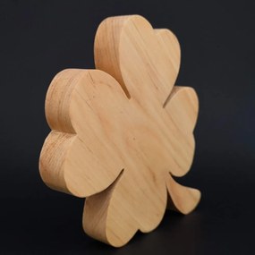 AMADEA Drevená dekorácia štvorlístok, masívne drevo, 20x18 cm