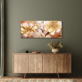 Obraz - Zlaté kvety (120x50 cm)