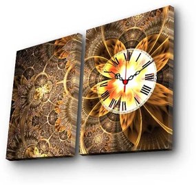 2 dielne dekoratívne nástenné hodiny Times hnedé