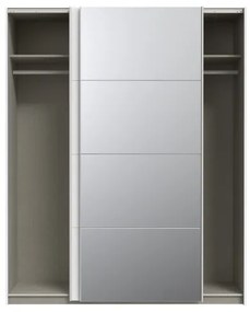 Šatníková skriňa KARO s zrkadlom 170x210 cm biela