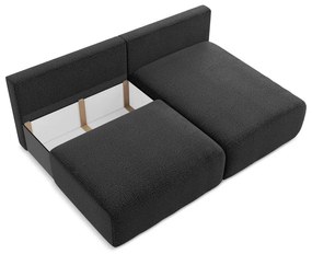 Čierna rozkladacia/s úložným priestorom rohová pohovka (pravý roh) Kalena – Makamii